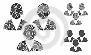 Customer group Composition Icon of Rugged Pieces