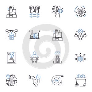 Customer growth line icons collection. Retention, Acquisition, Engagement, Loyalty, Upsell, Cross-sell, Referral vector