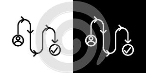 Customer journey thin line vector icon set