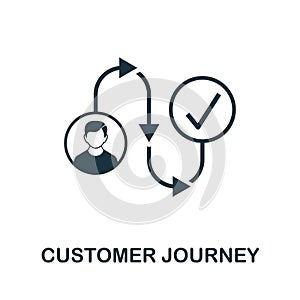 Customer Journey vector icon symbol. Creative sign from crm icons collection. Filled flat Customer Journey icon for computer and