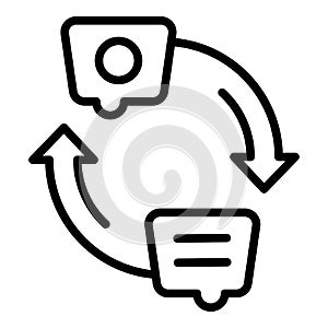 Customer live chat icon outline vector. Support call