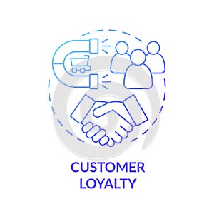 Customer loyalty blue gradient concept icon