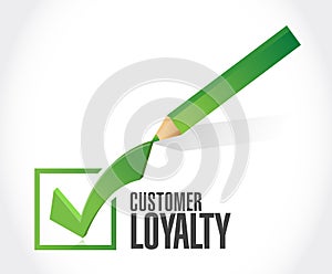 customer loyalty check mark sign concept