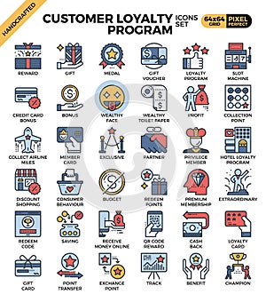 Customer loyalty concept icons