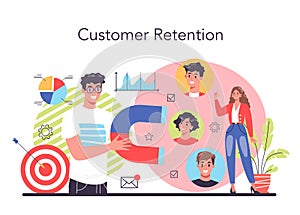 Customer loyalty concept. Marketing program development for client retention