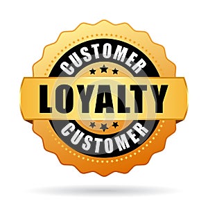 Customer loyalty program gold vector icon photo
