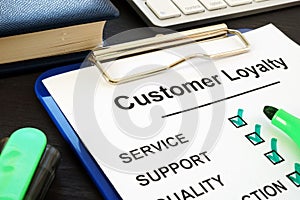Customer Loyalty program and pen. Service Satisfaction. photo