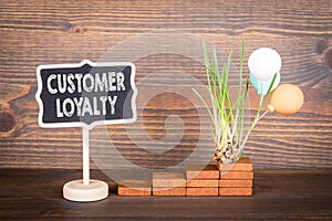 Customer Loyalty. Satisfaction, brand, survey and marketing concept
