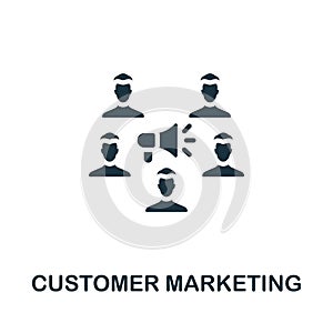 Customer Marketing icon. Monochrome simple Marketing Strategy icon for templates, web design and infographics