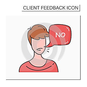 Customer negative feedback color icon