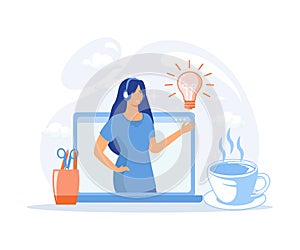 customer and operator, online technical support 24-7, female hotline operator advises client. Online assistant,