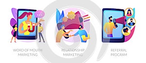 Customer oriented marketing strategy abstract concept vector illustrations.