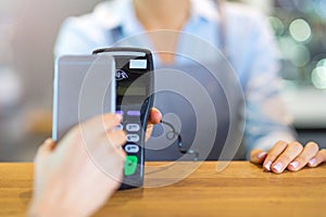 Customer Paying Through Mobile Phone