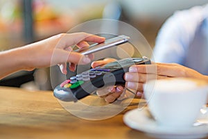 Customer Paying Through Mobile Phone