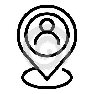 Customer pin map icon, outline style