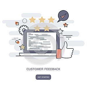 Customer rating. The best estimate of performance, the score of five points. People leave feedback and comments