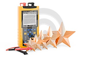 Customer rating of oscilloscope. 3D rendering