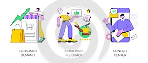 Customer relationship management abstract concept vector illustrations.