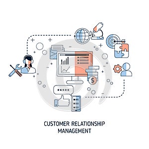 Customer relationship management vector concept