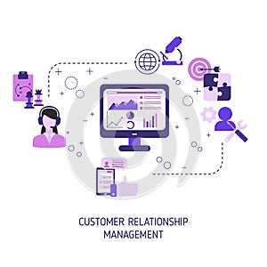Customer relationship management vector concept