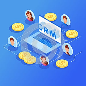 Customer relationship management CRM concept.