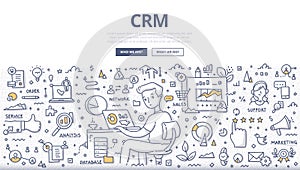 Customer Relationship Management Doodle Concept