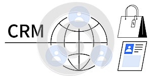 Customer Relationship Management Global Network Connection and E-commerce Integration Concept