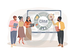 Customer relationship management isolated concept vector illustration.