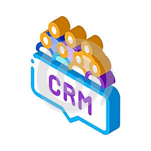 Customer relationship management isometric icon vector illustration