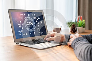 Customer relationship management system on modish computer for CRM business