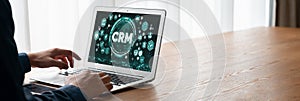 Customer relationship management system on modish computer for CRM business