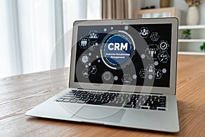 Customer relationship management system on modish computer for CRM business