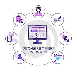 Customer relationship management vector concept