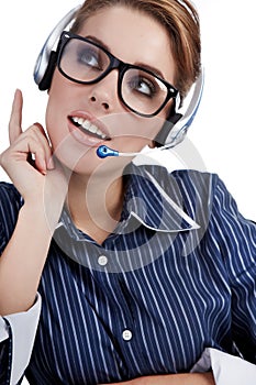 Customer Representative girl with headset