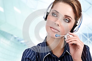 Customer Representative girl with headset