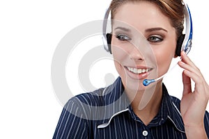 Customer Representative with headset