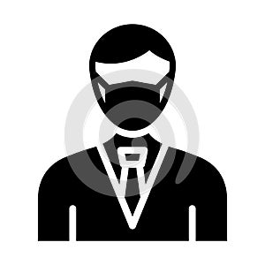 Customer Representative Wearing mask Vector Icon which can easily modify or edit