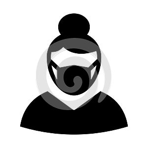 Customer Representative Wearing mask Vector Icon which can easily modify or edit photo