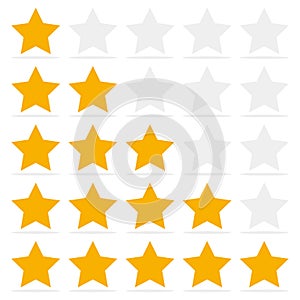 Customer review give a five star. Positive feedback concept.