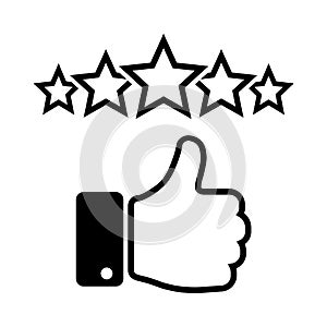 Customer review icon. Quality rating symbol.