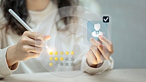 Customer Review and Star Rating with Digital Interface