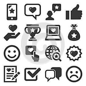 Customer Reviews and Feedback Icon Set. Vector