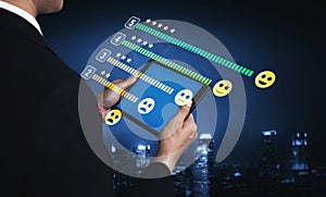 Customer Satisfaction Feedback and Five Star Rating System Motif