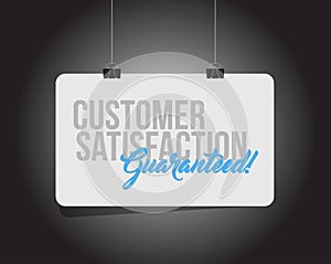 Customer Satisfaction guaranteed hanging banner message