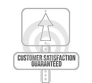 Customer Satisfaction guaranteed line street sign