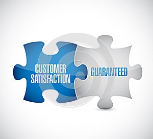 Customer Satisfaction guaranteed puzzle pieces message concept