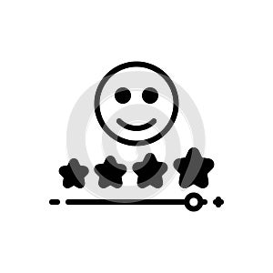 Black solid icon for Customer Satisfaction, review and rating