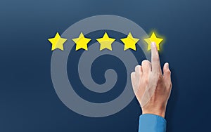 Customer satisfaction and satisfied Shopper with Positive Feedback. Hand Rating five stars review. Shiny Star and Customer Service