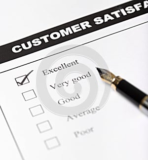 Customer satisfaction survey form - closeup