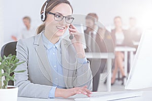 Customer service agent in call center